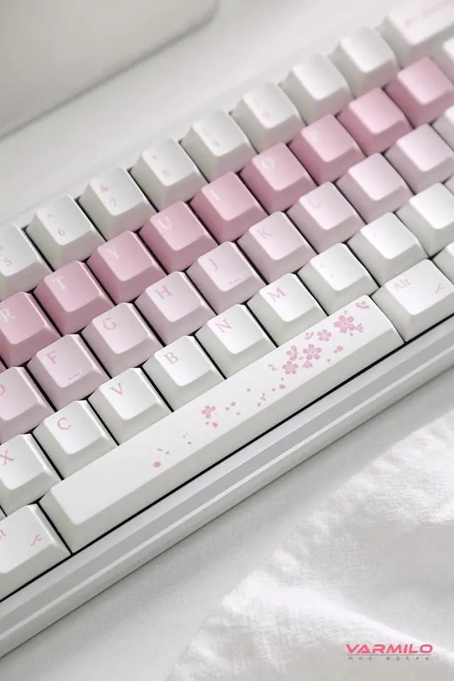 Alt view image 3 of 6 - Varmilo Sword68 Sakura Aluminum 65% Hotswap Wireless RGB Mechanical Keyboard (Kailh Prestige Voice)