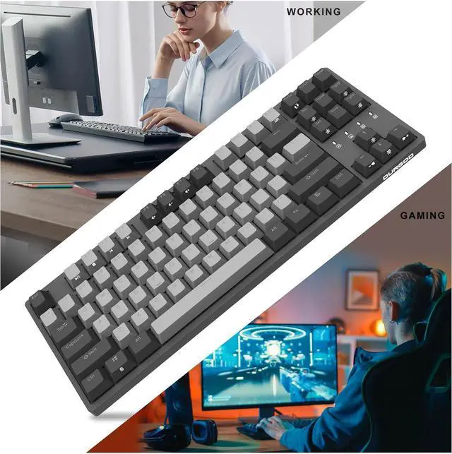 Alt view image 6 of 7 - DURGOD Taurus K320 TKL Mechanical Keyboard | Backlit | 87 Keys Tenkeyless | USB C Wired | Doubleshot PBT Keycaps | Programmable Keys | NKRO Rollover | Windows & Mac | Cherry MX Speed Silver, Corona