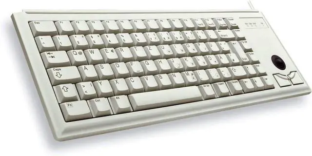 Alt view image 2 of 3 - Cherry G84-4420LUBEU-0 UltraSlim Compact Keyboard with USB Interface and Optical Trackball, 15" Width, Light Gray