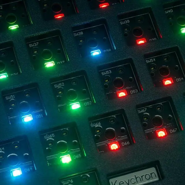 Alt view image 7 of 7 - Keychron Q5 96% Layout Hot-Swappable Wired Custom Mechanical Keyboard Knob Barebone Version, QMK/VIA Programmable Macro, Full Aluminum, RGB Backlight, Double Gasket DIY Kit for Linux Mac Windows-Blue