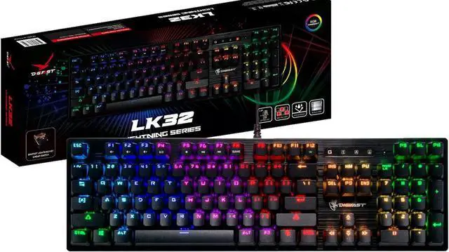 Main image of Digifast LK32 Mechanical Gaming Keyboard | RGB Backlit Gaming Keyboard - Optical Linear Switches - 100 Million Durability | Customizable Color | Textured Surface | Water-Resistant Design (Black)