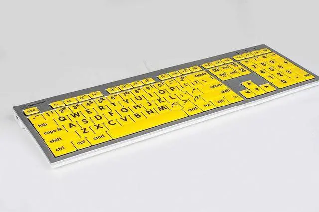 Alt view image 3 of 5 - Logickeyboard LargePrint Black on Yellow - Mac Advance Line Keyboard compatible with Mac Os X v10 or later - Part: LKBU-LPRNTBY-AM89-US