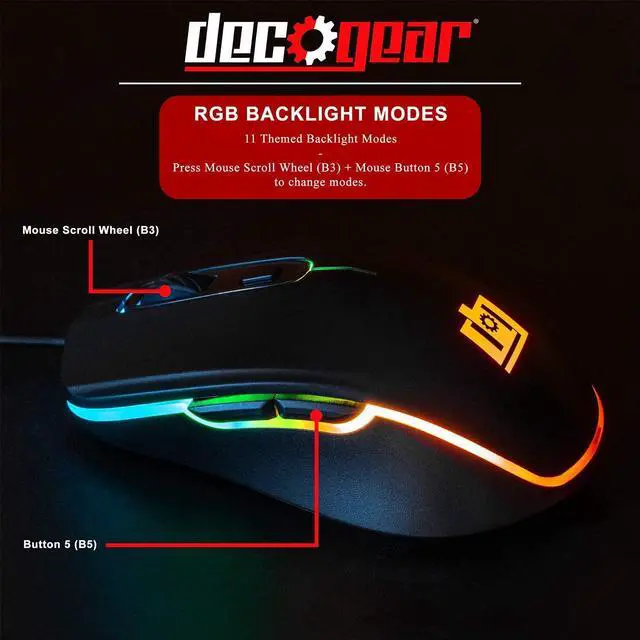 Alt view image 3 of 7 - Deco Gear Gaming Accessory Bundle - Mechanical 18-Mode 104 Key RGB Keyboard with 11-Mode RGB Gaming Mouse and 32" x 12" Extended Mouse Pad