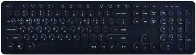 Main image of ACTTO Retro Rainbow LED Wire Keyboard Classic Design (English/Korean Layout) (Black)