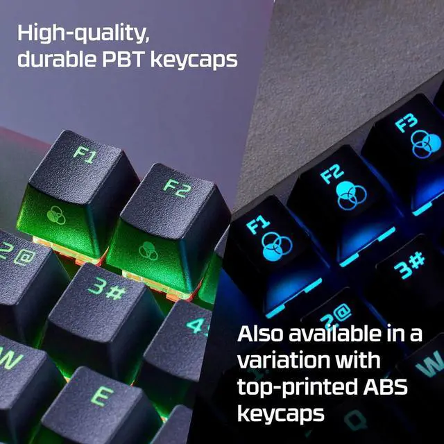 Alt view image 6 of 7 - HyperX Alloy Origins Core PBT HX Red Mechanical Gaming Keyboard, Durable PBT Keycap, Responsive Mechanical Switches, Built Strong, Aircraft-Grade Aluminum Body, Black, 639N7AA#ABA