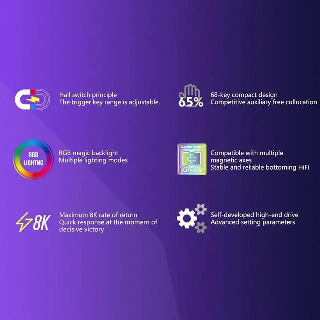 Alt view image 3 of 7 - PANHDK Raven68 Esports Levitation Mechanical Keyboard Backlights 68Keys Gaming Mechanical Keyboards Esport Keypad