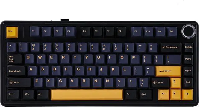 Main image of x Aula F75 Gasket Mechanical Keyboard, 75% Wireless Hot Swappable Gaming Keyboard with Five-Layer Padding&Knob, Bluetooth/2.4GHz/USB-C, RGB (Black, Ice Vein Switch)