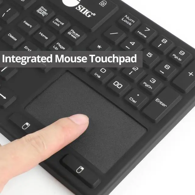 Alt view image 4 of 7 - SIIG Wired Silicone Washable USB-A Keyboard with Touchpad, 110-key Layout, Industrial & Medical Grade, Dustproof, IP68 Compliant, 5 Levels Brightness, Silent & Quiet, Windows, Mac (JK-US0W11-S1)