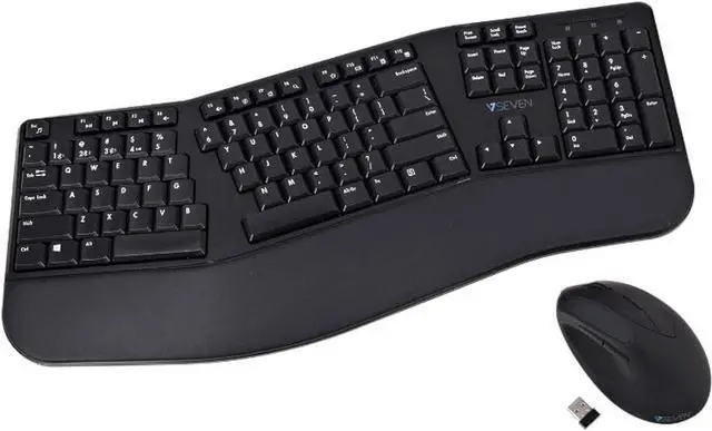 Main image of V7 Bluetooth Ergonomic Keyboard and Mouse Combo - US Layout