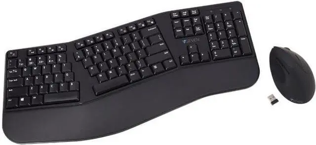 Alt view image 3 of 7 - V7 Bluetooth Ergonomic Keyboard and Mouse Combo - US Layout