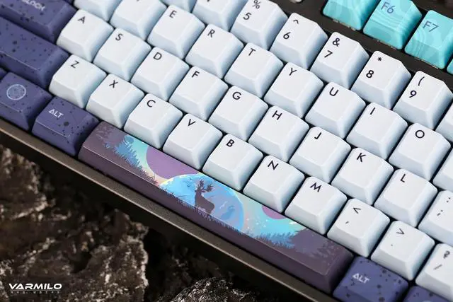 Alt view image 3 of 7 - Varmilo VA Series V2 Aurora Bluetooth White LED Mechanical Keyboard (Gat G Pro 2.0 Silver)