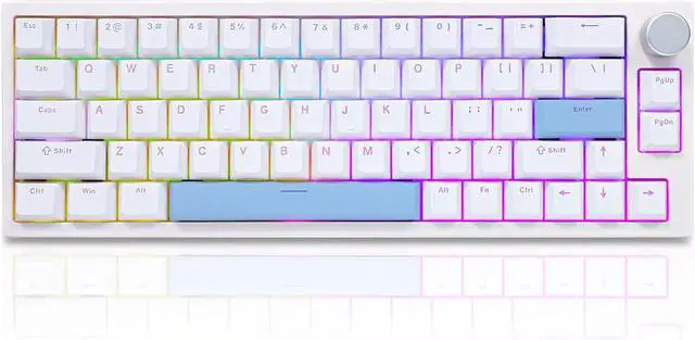 Main image of BOYI 66Pro Rapid Trigger Magnetic Switch 65% Mechanical Keyboard,Hall Effect Gasket-Mounted RGB HotSwap Hyper-Fast Adjustable Actuation Wired Compact Gaming Keyboard with Knob(White)