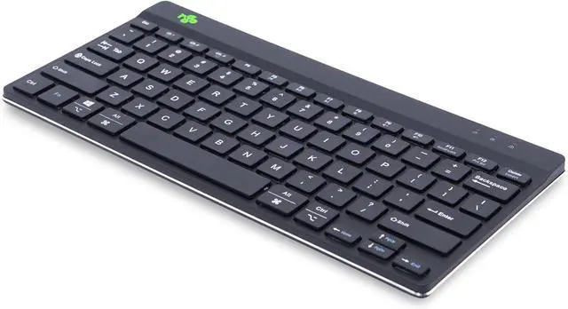 Main image of R-Go Compact Keyboard Bluetooth, with Break Software, Ergonomic Flat Design, Anti-RSI, Compatible with Windows/Mac OS, QWERTY (US), Black