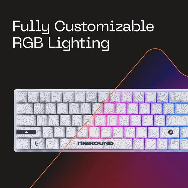 Alt view image 5 of 7 - Higround Trailhead 65% Mechanical USB Wired Gaming Keyboard, TTC Linear Custom Switches, Programable RGB, Hot-Swappable, Deep Thock Creamy Sounding PC Keyboard, Pre-lubed (SNOWSTONE)