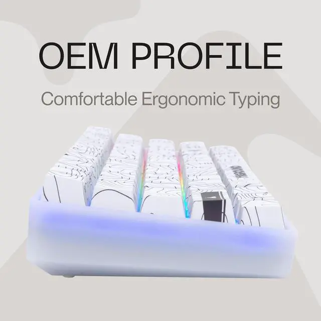 Alt view image 7 of 7 - Higround Trailhead 65% Mechanical USB Wired Gaming Keyboard, TTC Linear Custom Switches, Programable RGB, Hot-Swappable, Deep Thock Creamy Sounding PC Keyboard, Pre-lubed (SNOWSTONE)