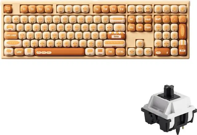 Main image of MONSGEEK AKKO x MG108B Bun Wonderland Mechanical Keyboard Hot-Swappable Multi-Mode Gaming Keyboard with PBT Dye-Sub MOG Profile Keycaps Pre Lubed Piano Switch