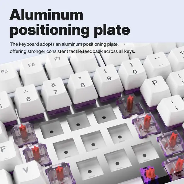 Alt view image 5 of 7 - GK GAMAKAY TK75 V2 75% Silent Mechanical Keyboard with TFT Screen, Hot Swap RGB Bluetooth 5.0/2.4GHz Wireless/USB-C Wired PBT Cherry Profile Keycaps Gaming Keyboard (GamaKay Phoenix Switch)