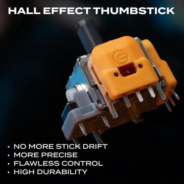 Alt view image 3 of 7 - AZERON Gaming Keypad  Programmable One Handed Keyboard for PC Gaming, Hall Effect Joystick and 30 Programmable Keys, 3D Printed Keypad for Righties (Blue, Cyborg II)