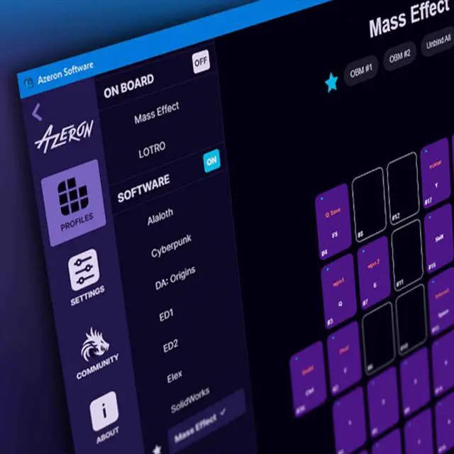 Alt view image 4 of 7 - AZERON Gaming Keypad  Programmable One Handed Keyboard for PC Gaming, Hall Effect Joystick and 30 Programmable Keys, 3D Printed Keypad for Righties (Blue, Cyborg II)