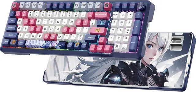Main image of RisoPhy Wireless Mechanical Keyboard, 98 Keys RGB Gasket 2.4GHz/Wired/Bluetooth Keyboard with Custom Hi-Fi Linear Switch, Hot-Swap Socket GamingKeyboard, PBT Keycaps/Knob Control ComputerKeyboard