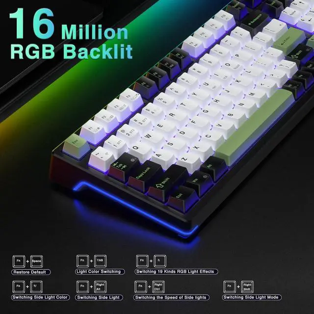 Alt view image 7 of 7 - x Aula F98X Wireless Mechanical Gaming Keyboard,Magnetic Switch Rapid Trigger Hall Effect Keyboard Tri-Mode BT5.0/2.4GHz/USB-C Wired, Top Mount Hot Swappable RGB Backlit Gaming for PC