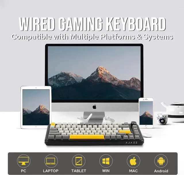 Alt view image 3 of 7 - MechLands AJAZZ AK820 MAX HE Hall Effect Magnetic Gaming Keyboard, Adjustable Actuation, 8KHz Polling Rate, Wired Rapid Fast Keyboard, Creamy Gasket, RGB Backlight, NKRO for Win/Mac (Black)