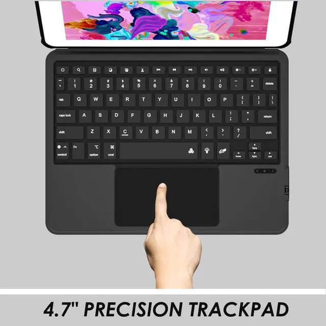 Alt view image 5 of 6 - Keyboard Case Compatible for iPad 6th Gen 2018 iPad 5th Gen 2017 iPad Pro 9.7 iPad Air 2 Magnetic Detachable Kickstand case with Bluetooth Backlit Trackpad Keyboard