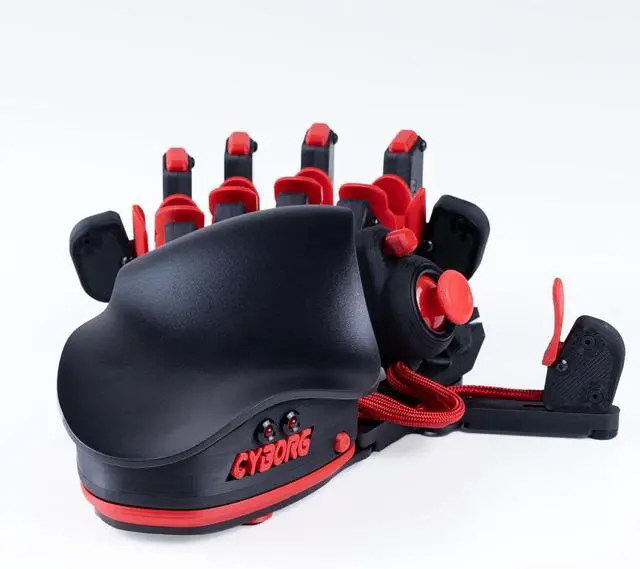 Main image of AZERON Cyborg Compact Gaming Keypad  Programmable One-Handed Keyboard for PC Gaming with Analog Thumbstick and 29 Programmable Keys  3D Printed Customized Keypad for Righties (Red)