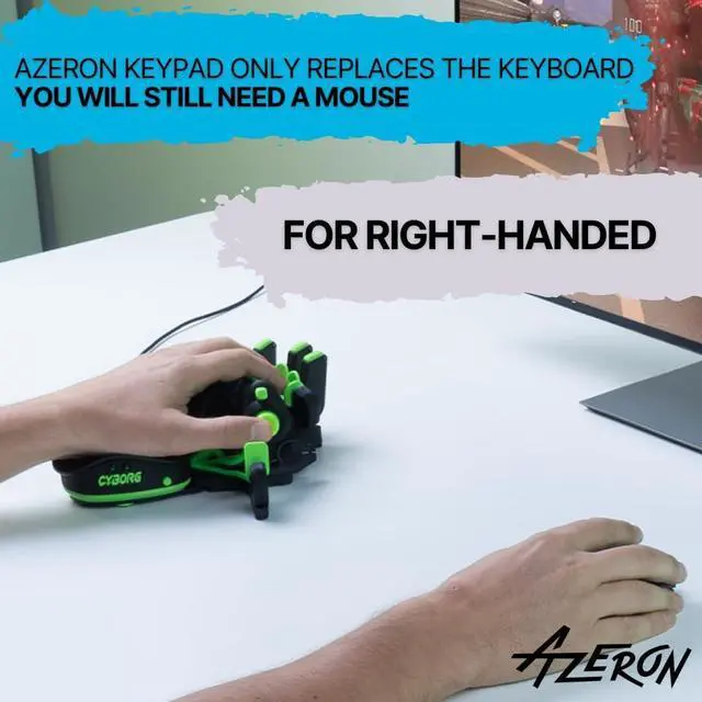 Alt view image 6 of 6 - AZERON Cyborg Compact Gaming Keypad  Programmable One-Handed Keyboard for PC Gaming with Analog Thumbstick and 29 Programmable Keys  3D Printed Customized Keypad for Righties (Red)