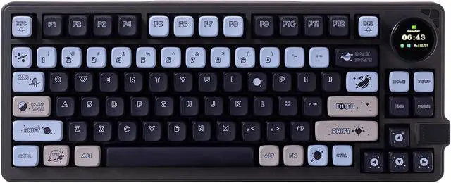 Main image of GK GAMAKAY LK75 75% Gasket Mechanical Keyboard with 2 in 1 TFT Smart Display&Knob, Bluetooth 5.0/2.4GHz/USB-C Wired MDA Profile Keycaps 83 Keys RGB Hot Swap Gaming Keyboard (Mercury Swicth)