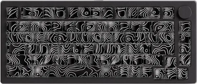 Main image of MONSGEEK M1 V5 Aluminum Mechanical Keyboard 75% Topographic Theme Quick Release Gaming Keyboard with Knob, 8000 mAH RGB Hot-swappable Black Custom with Side-Printed Keycaps Pre lubed Piano Switch
