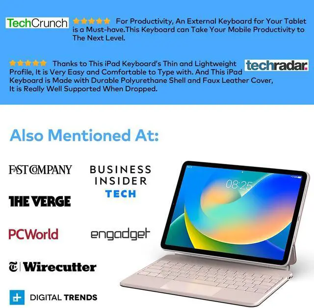 Alt view image 5 of 7 - Keyboard Case for iPad 10th Generation 2022 & 11th (A16, 2025) Magic-Style Keyboard with Multi-Touch Trackpad Floating Cantilever Stand Magnetic Case for iPad 10.9 inch 10th / 11th Gen.