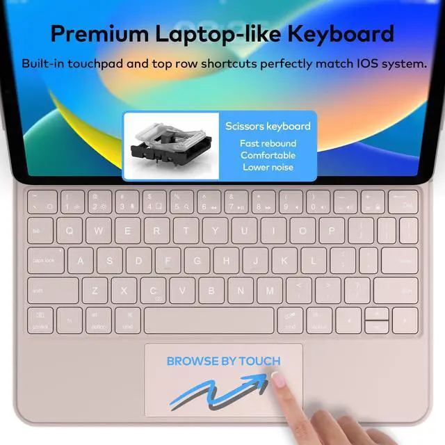Alt view image 7 of 7 - Keyboard Case for iPad 10th Generation 2022 & 11th (A16, 2025) Magic-Style Keyboard with Multi-Touch Trackpad Floating Cantilever Stand Magnetic Case for iPad 10.9 inch 10th / 11th Gen.
