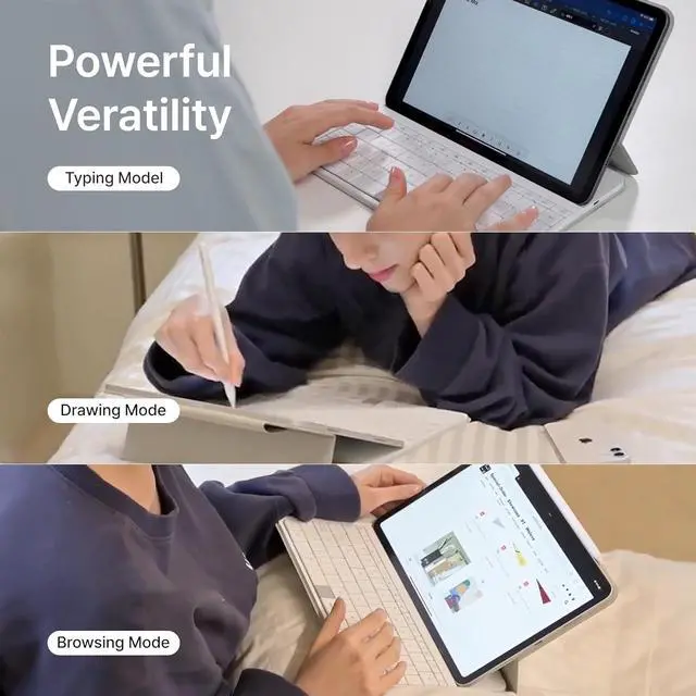 Alt view image 4 of 7 - Fusion Keyboard, Universal, Portable All-in-One with Built-in Touchpad, Bluetooth, iPad, Mac, Windows, Android, Chrome OS