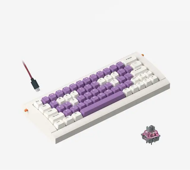 Main image of 02Lilith 60% 5.5° Ergonomic Keyboard with OEM Keycaps, Lego-Compatible Case, Gasket Mount, Wired, RGB, Hot-Swappable, Linear Switch, QMK, Vial for Win/Mac, Full Kit, White (Lilith 60%)