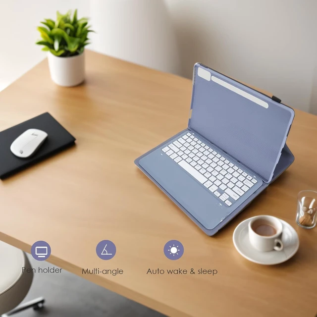 Alt view image 2 of 7 - Protective Case with Keyboard for Tab P12 12.7" 2023 TB370FU/TB371FC