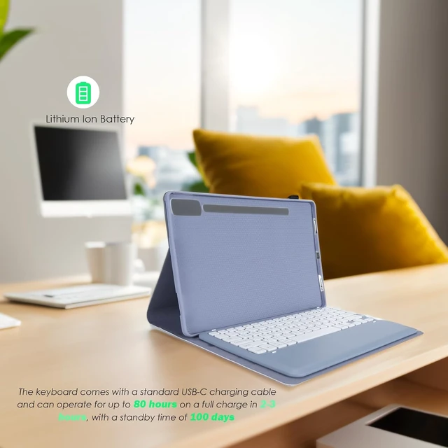 Alt view image 5 of 7 - Protective Case with Keyboard for Tab P12 12.7" 2023 TB370FU/TB371FC