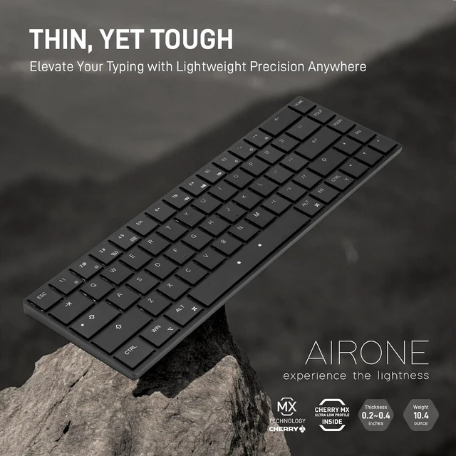 Alt view image 2 of 7 - BAROCCOMiSTEL AIRONE Mechanical Keyboard, 65% Layout, Cherry MX ULP Switch, RGB Backlit, USB-C Cable, Windows/MacOS/iOS, Macro Support, Portable, Super Slim/Super Light, Black- Tactile