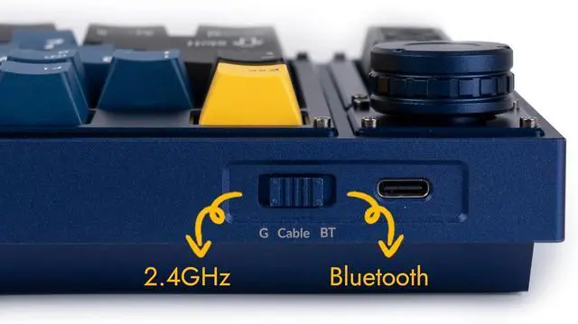 Alt view image 7 of 7 - LEMOKEY L3 TKL Layout Wireless QMK/Launcher Full-Metal Hot-Swappable RGB Backlight Custom Mechanical Keyboard for Windows/Linux,Gateron Banana Switch,Fully Assembled Knob-Blue