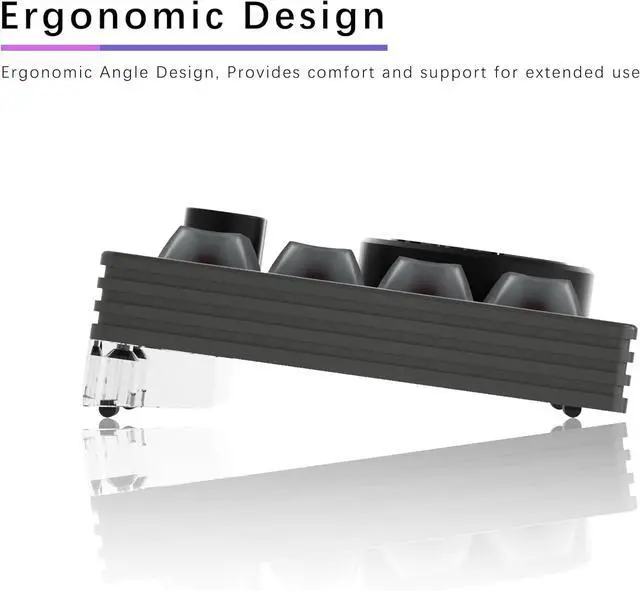 Alt view image 5 of 7 - Macro Pad,Programm Designer Macro Keyboard, 16 Keys Triple Knob and Screen with Macro Keypad,One Handed Gaming Keyboard for iOS,Windows (Black)