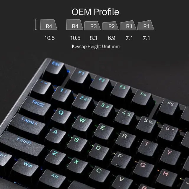 Alt view image 5 of 6 - Rapid Trigger Gaming Keyboard with Magnetic Switches, 75% Wired Mechanical Keyboard MG75S HE Black Shine-Through 8k Magnetic Switch (Kailh Pink Magnetic)