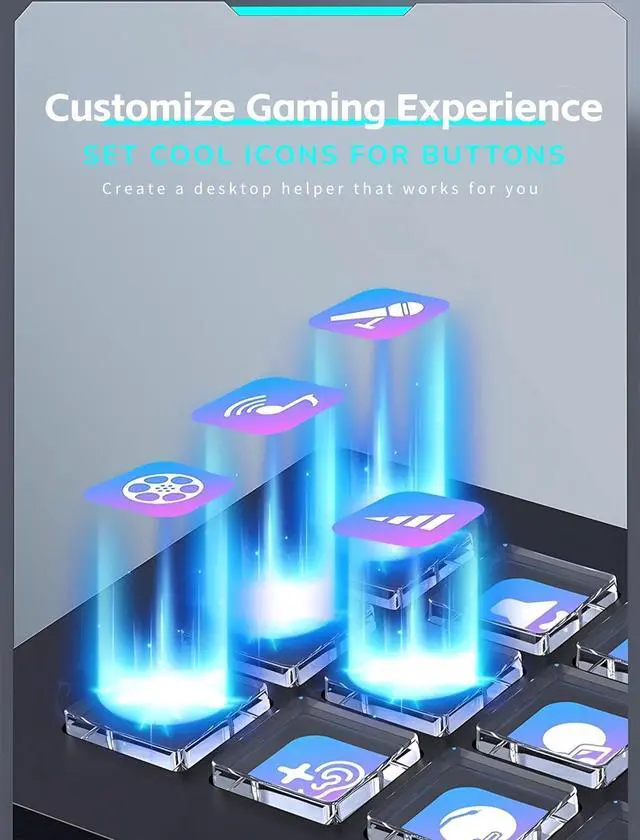 Alt view image 5 of 7 - LCD Custom Keyboard for 15 Macro Keys Professional Studio Controller, Software Visual Keyboard Actions in Apps and Software Support for YouTube, Twitch, OBS