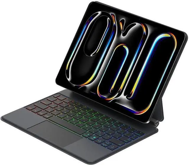 Main image of iPad Pro 11 Inch (M4, 2024) Case with Keyboard, Magnetic Detachable Keyboard with Multi-Touch Trackpad, Backlit Wireless Keyboard Case with Easy-Set Magnetic Portrait/Landscape Stand, Black