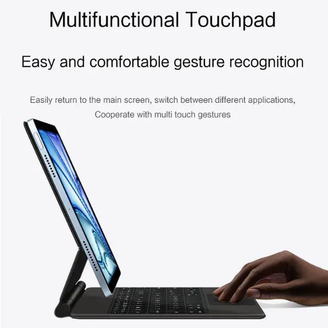 Alt view image 4 of 7 - iPad Pro 11 Inch (M4, 2024) Case with Keyboard, Magnetic Detachable Keyboard with Multi-Touch Trackpad, Backlit Wireless Keyboard Case with Easy-Set Magnetic Portrait/Landscape Stand, Black