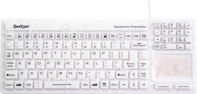 Main image of "Touchpad Plus Hygienic Medical-Grade Rigid Silicone Washable Keyboard with Touchpad(USB) (White) | KBSTRC106T-W