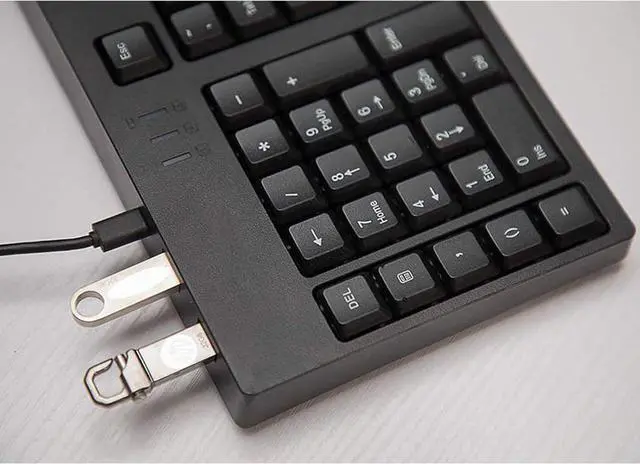 Alt view image 4 of 7 - Acogedor USB Wired Left Handed Keyboard with 2 USB Hub, 109 Keys Ergonomic Keyboard, with Left Hand Number Pad, for Home Office