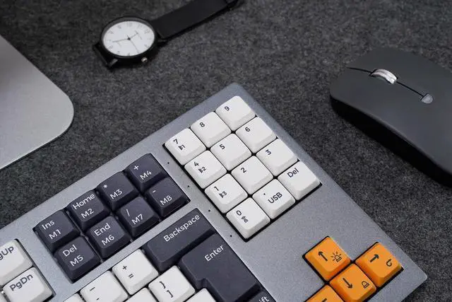 Alt view image 2 of 7 - Willow Mechanical Keyboard, 102 Keys, MAC/Win, Space Gray, Gateron Red Linear Hot Swap Switches, RF 2.4, Bluetooth, USB, PBT Keycaps, Aluminum Top