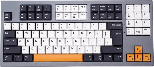 Main image of Willow Mechanical Keyboard, 102 Keys, MAC/Win, Space Gray, Gateron Red Linear Hot Swap Switches, RF 2.4, Bluetooth, USB, PBT Keycaps, Aluminum Top