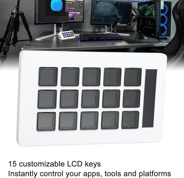 Alt view image 3 of 7 - Generic 15 Keys Programmable Keyboard,Customize Gaming Experience Visual Keyboard,LCD Custom Keyboard Macro Keyboard Operations with OBS Twitch, Genericnhyxv8z9dk