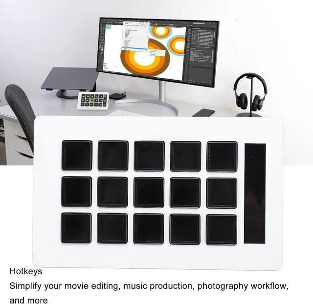 Alt view image 2 of 7 - Generic 15 Keys Programmable Keyboard,Customize Gaming Experience Visual Keyboard,LCD Custom Keyboard Macro Keyboard Operations with OBS Twitch, Genericnhyxv8z9dk